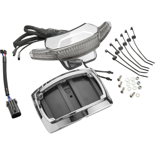 Ciro #46453 - Latitude Taillight License Plate Mount - Smoke Lens - Chrome - Indian