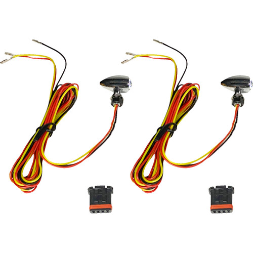 Custom Dynamics #CD-MICRO-AR2-C - Micro Bullet Turn Signals - LED - Amber/Red- Chrome