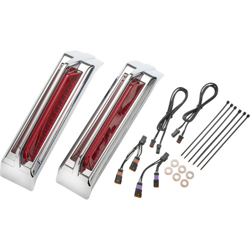 Ciro #42052 - Filler Panel Tail Lights - Red Lens - Chrome