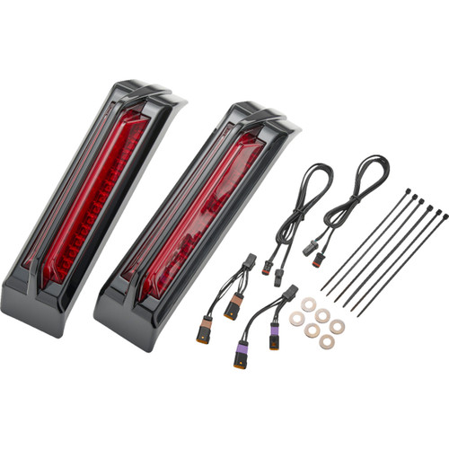 Ciro #42053 - Filler Panel Tail Lights - Red Lens - Black