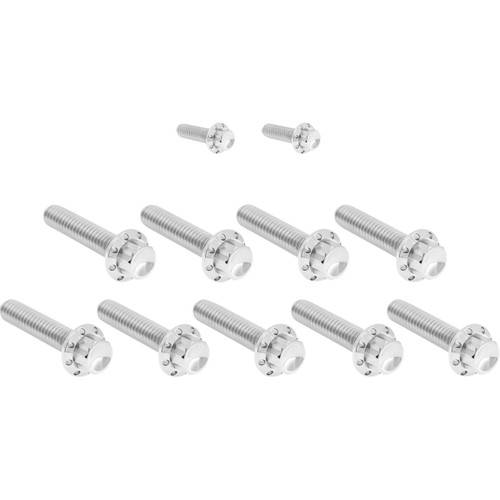 Arlen Ness #300-932 - Bolt Kit - Cam Cover/Point Cover - Titanium - 12-Point - Polished
