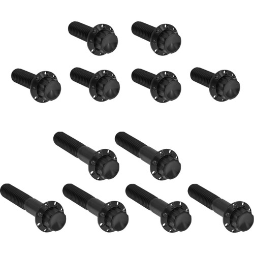 Arlen Ness #300-993 - Bolt Kit - Rocker Box - 12-Point - Titanium - Black