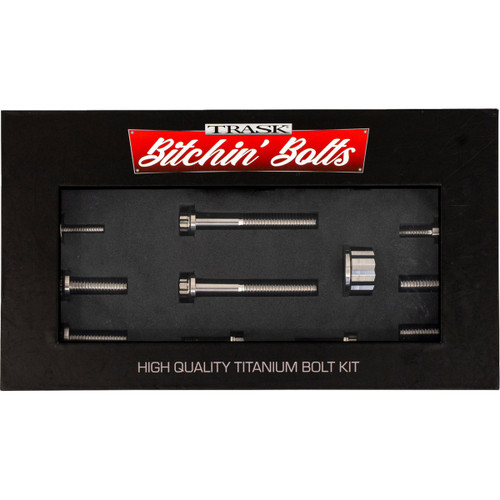 Trask #TM-1050-F - Bitchin' Bolts Hardware Kit - Titanium - M8 - Peg Mount