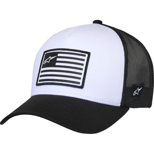 Alpinestars #1211-81013-2010-OS - Flag Snapback Hat - White/Black