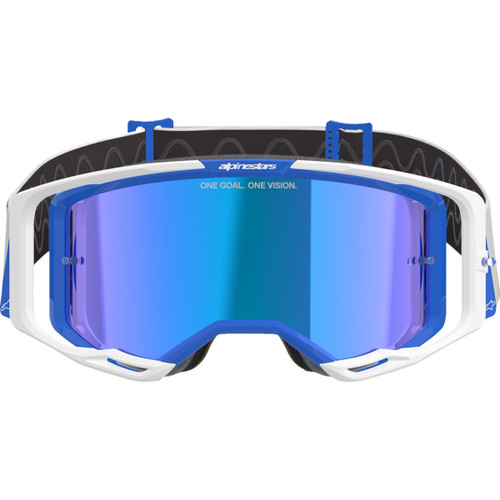 Alpinestars Goggles #5101625-7274 - Vision 8 Goggle - Corp - Blue/White - Blue Mirror Lens