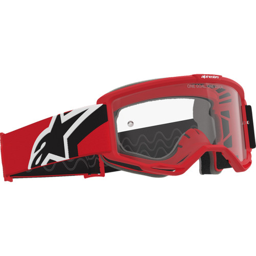 Alpinestars Goggles #5100726-3163 - Vision OTG Goggle - Red/Black/White - Clear Lens