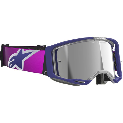 Alpinestars Goggles #5101625-3153 - Vision 8 Goggle - Corp - Purple/Light Gray - Silver Mirror Lens