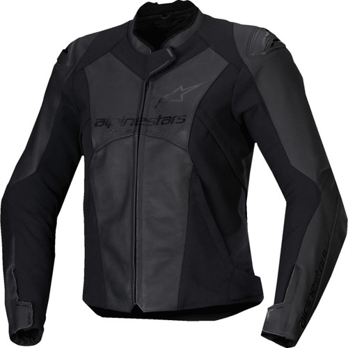 Alpinestars #3113625-1100-50 - Stella Faster v3 Leather Jacket - Black/Black - US 14 / EU 50