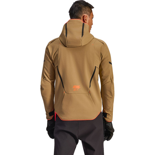Alpinestars #3200226-8038-3X - Aeroshell Waterproof Jacket - Dark Khaki/Black/Orange Fluo - 3XL