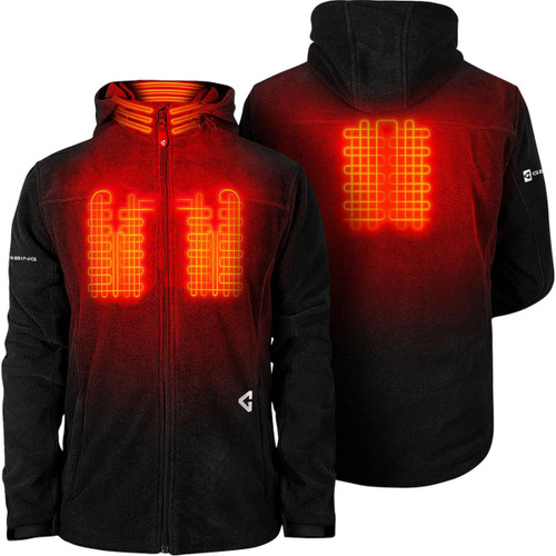 Gerbing Heated Clothing #GER-TFJKT-7V-M-B-L - 7V Thermite Fleece Heated Jacket 2.0 - Black - Large
