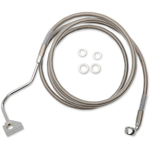 Drag Specialties - Brake Line - Front - +8" - Stainless Steel