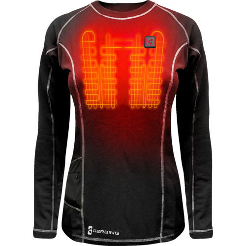 Gerbing Heated Clothing #GER-BLS-7V-W-BLK-L - Women's 7V Heated Base Layer Shirt - Large