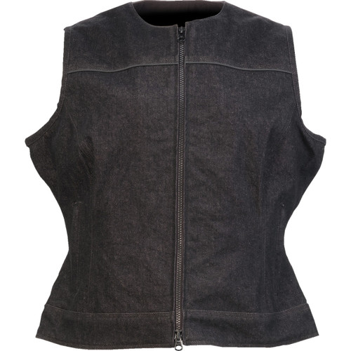 Z1R - Women's Denim Vest - Black - Medium