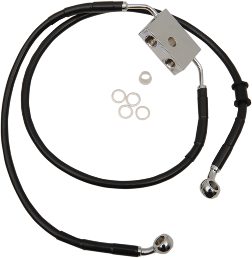 Brake Line - Front - +10" - Black - XL