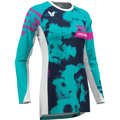 Thor - Women's Launchmode Bleach Jersey - White/Aqua - XL