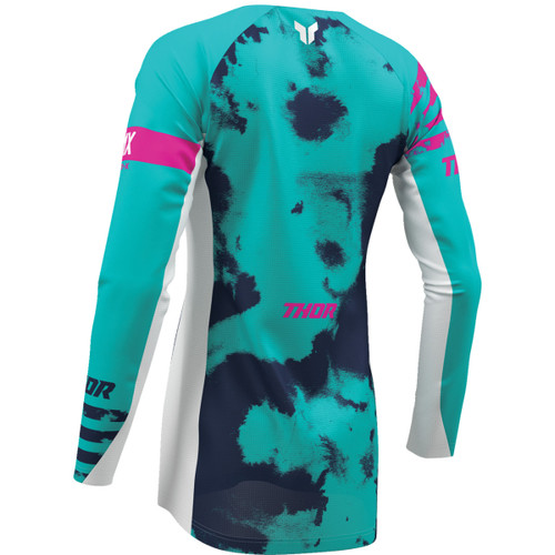 Thor - Women's Launchmode Bleach Jersey - White/Aqua - XL