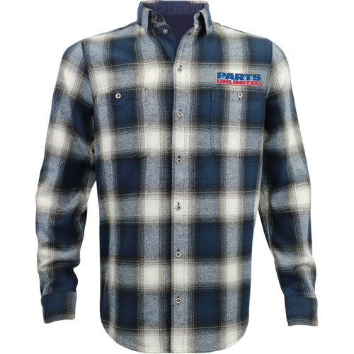 Throttle Threads #PSU39ST61BL4R - Parts Unlimited Flannel 25 Shirt - Blue/Black - 4XL