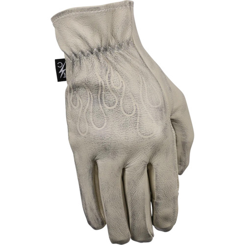 Thrashin Supply CO. #TRG-00-10 - Roper Leather Gloves - Bone White - Large