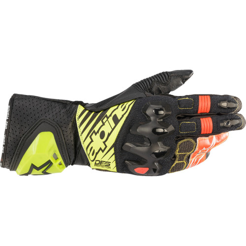 Alpinestars #3556422-1503-M - GP Tech V2 S Gloves - Black/Fluo Yellow/White/Fluo Red - Medium