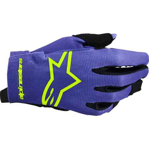 Alpinestars #3541824-3175-XS - Youth Radar Gloves - Purple/Fluo Yellow - XS