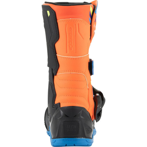 Alpinestars #2014524-4755-11 - Kids Tech 3S Boots - Fluorescent Orange/Fluorescent Yellow/Blue - US 11 / EU 29