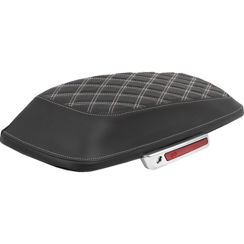 Saddlemen #L870-14-18406 - Saddlebag Lid Covers - Lattice - White Stitch - FLH/FLT '14-'25