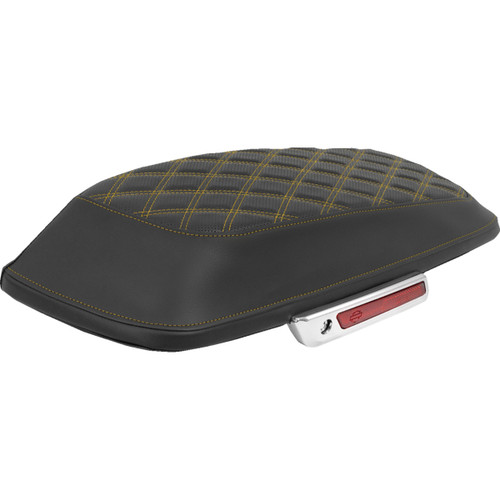 Saddlemen #L870-14-18407 - Saddlebag Lid Covers - Lattice - Gold Stitch - FLH/FLT '14-'25