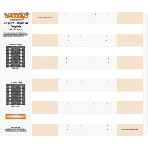 Woody's #300S-TEMP - Studding Template - Track - 141" - 3" Pitch