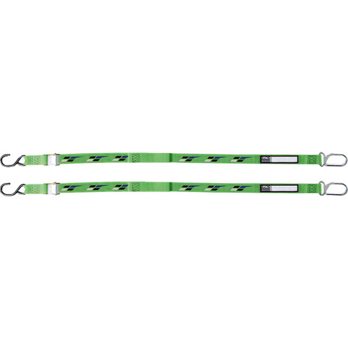Factory Effex #22-45182 - Tie-Downs - Black/Green - Kawasaki