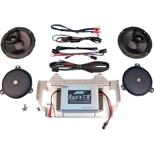J & M #RKT6-200HC14 - 200 W 2-Channel Amplifier/Speaker Kit - Harley Davidson