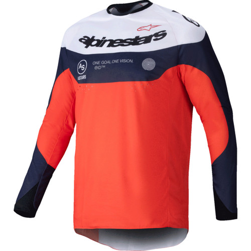Alpinestars #3760125-7162-XL - Pro-Dura Long-Sleeve Jersey - Navy/Hot Orange/White - XL