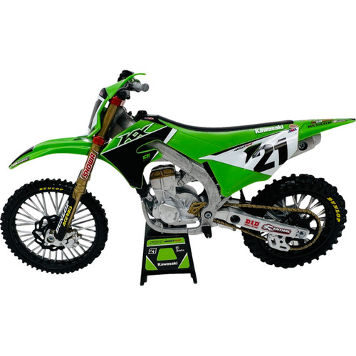 NEW RAY Toys #58413 - Kawasaki Team KX450F - Jason Anderson - 1:12 Scale - Green/Black