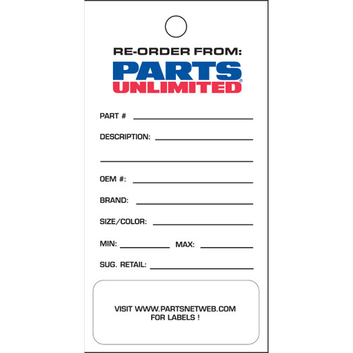 Promotional Items Vendor #DIS50 - Reorder Cards - Parts Unlimited