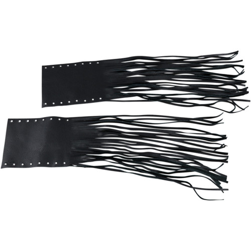 Drag Specialties Seats - Fringed Leather Grip Covers - Rubber Grip