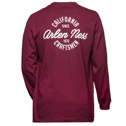 Arlen Ness #22-4994-M - Cali Clean Long Sleeve Shirt, Maroon