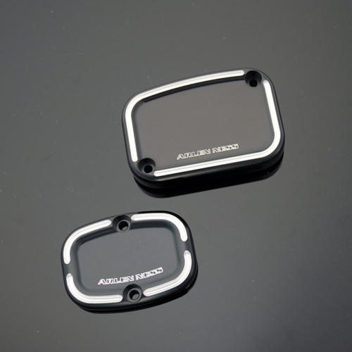 Arlen Ness #91-218 - Slot Track Master Cylinder Cover Set, Black - 21-up FLT