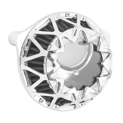 Arlen Ness #600-144 - Crossfire Air Cleaner, Chrome - 22-up RH975 Sportster
