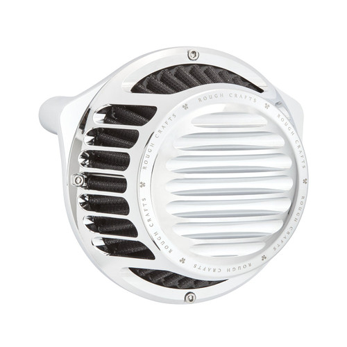 Arlen Ness #RC-600-013 - Rough Crafts® Round Air Cleaner, Chrome - 08-16 FLT / 16-17 FLST & FXDLS (FBW)