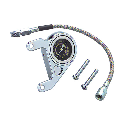Arlen Ness #15-688 - Radius Oil Pressure Gauge, Chrome - 99-17 Twin Cam