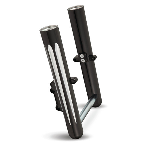 Arlen Ness #06-525 - Deep Cut® "Hot Leg" Fork Legs, Black - 08-13 / Single Disc