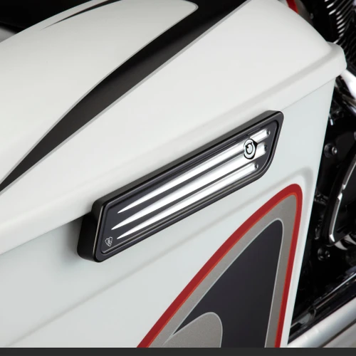 Arlen Ness #03-546 - Deep Cut® Saddlebag Latch Covers, Black 14-2023 FLT