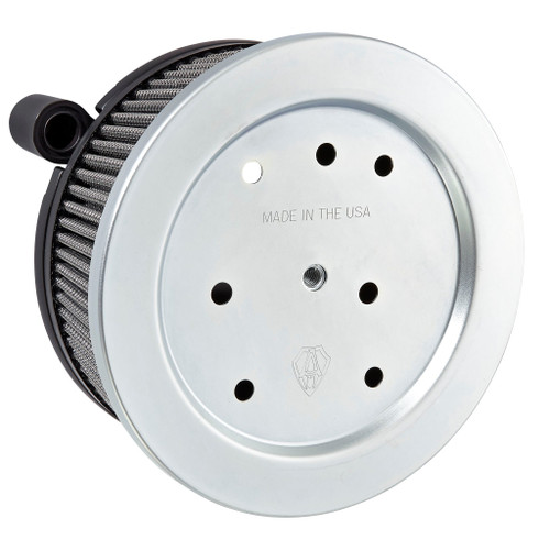 Arlen Ness #50-522 - Big Sucker™ Stage 2 Air Cleaner - Chrome / Black cotton /Stainless steel jacket / 99-01 FI FLT (Fuel Injected)