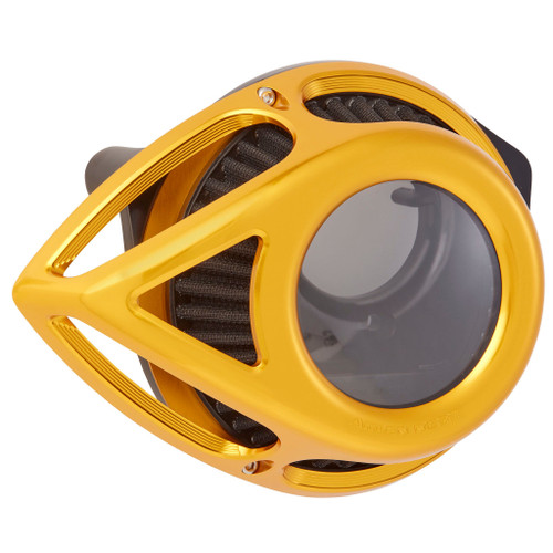 Arlen Ness #18-902 - Clear Tear Air Cleaner, Gold - 08-16 FLT / 16-17 Softails (FBW)