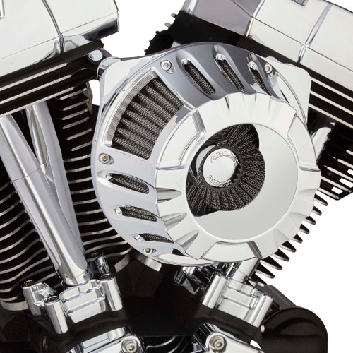 Arlen Ness #18-930 - Deep Cut® Inverted Series Air Cleaner, Chrome - 1991-2021 XL Sportster