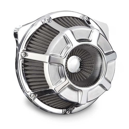Arlen Ness #600-135 - Beveled® Inverted Series Air Cleaner, Chrome - 22-up RH975 models