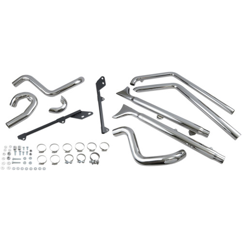 Bassani Xhaust #1S66E-33 - True Duals Exhaust System with Fishtail Mufflers - 33" - Softail - Baffle Included