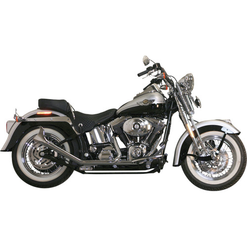 Paughco #726SBS - 1-3/4" “Side by Side” Upsweep Fishtail Exhaust System - '00-'17 Twin Cam - Chrome