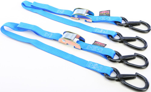 Powertye #22033-S - Tie-down CAM SEC Hook Watercra Watercraft 1"x3' Blue Pair