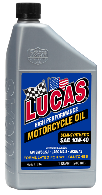 Lucas #10710 - Semi-syn HP OIL 10w40 4T 1 QT (6/Case Sold EA)