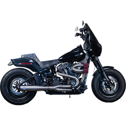 S&S Cycle #550-0996B - 2-into-1 Superstreet Exhaust System - 50 State - M8 Softail - Stainless Steel